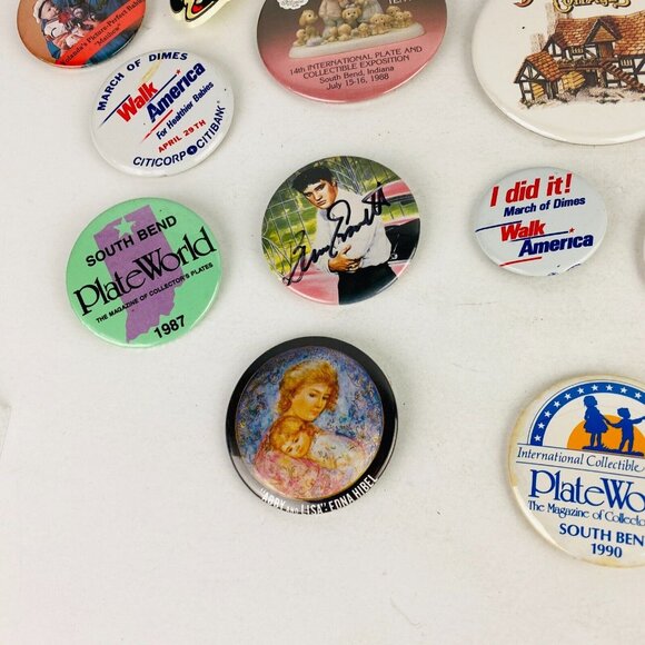 Collectible Artists Round Pins Pinbacks From Event Shows Some Signed Lot - Picture 11 of 16